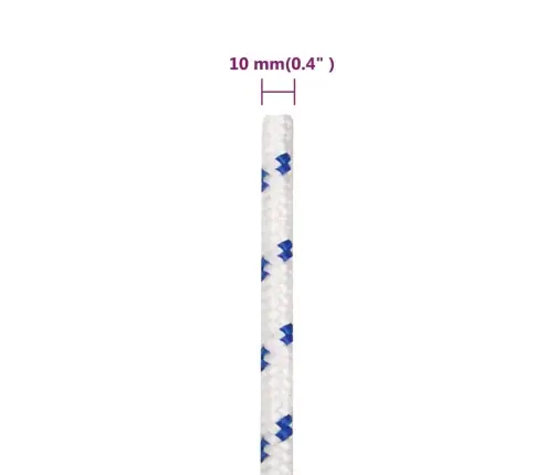 Laivu Virve, Balta, 10 Mm, 100 M, Polipropilēns Vidaxl