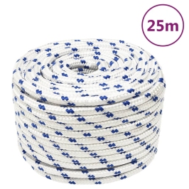 Laivu Virve, Balta, 12 Mm, 25 M, Polipropilēns Vidaxl