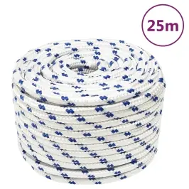 Laivu Virve, Balta, 12 Mm, 25 M, Polipropilēns Vidaxl