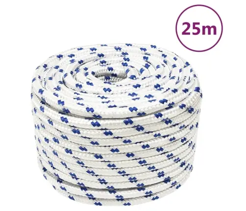 Laivu Virve, Balta, 12 Mm, 25 M, Polipropilēns Vidaxl