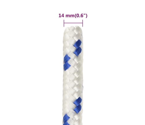 Valties Virvė, Baltos Spalvos, 14Mm, 25M, Polipropilenas
