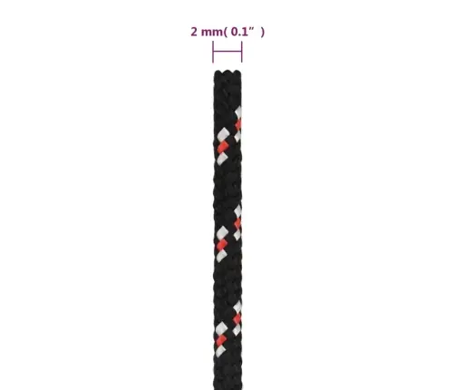 Valties Virvė, Juodos Spalvos, 2Mm, 50M, Polipropilenas