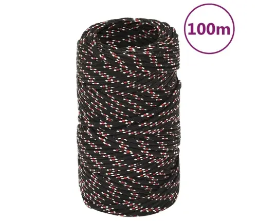 Laivu Virve, Melna, 2 Mm, 100 M, Polipropilēns Vidaxl