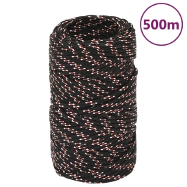 Laivu Virve, Melna, 2 Mm, 500 M, Polipropilēns Vidaxl