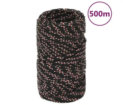 Laivu Virve, Melna, 2 Mm, 500 M, Polipropilēns Vidaxl