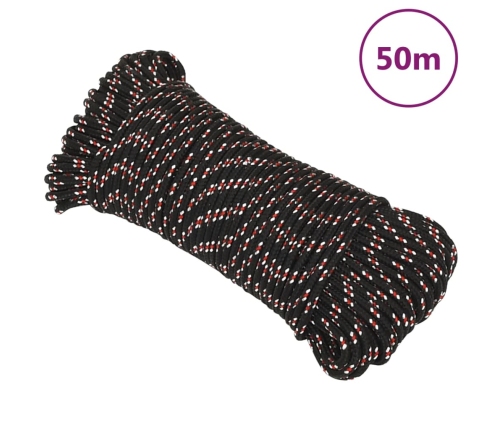 Laivu Virve, Melna, 5 Mm, 50 M, Polipropilēns Vidaxl