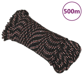 Laivu Virve, Melna, 5 Mm, 500 M, Polipropilēns Vidaxl