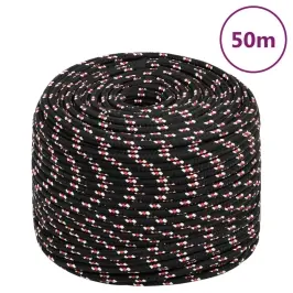 Laivu Virve, Melna, 6 Mm, 50 M, Polipropilēns Vidaxl