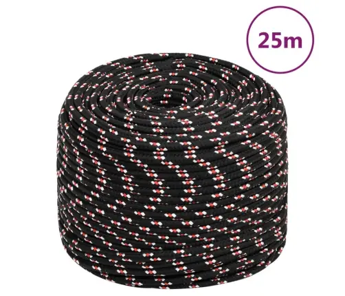 Laivu Virve, Melna, 8 Mm, 25 M, Polipropilēns Vidaxl Laivu Virve, Melna, 8 Mm, 25 M, Polipropilēns Vidaxl