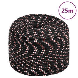 Laivu Virve, Melna, 10 Mm, 25 M, Polipropilēns Vidaxl