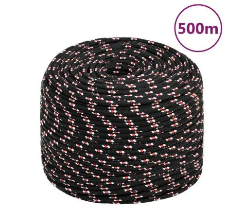 Laivu Virve, Melna, 10 Mm, 500 M, Polipropilēns Vidaxl