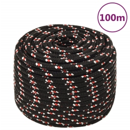 Laivu Virve, Melna, 12 Mm, 100 M, Polipropilēns Vidaxl