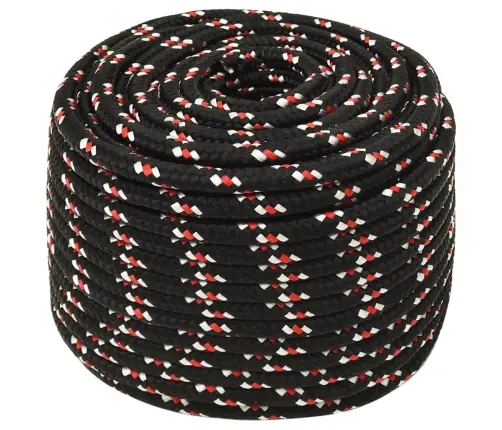 Laivu Virve, Melna, 12 Mm, 100 M, Polipropilēns Vidaxl