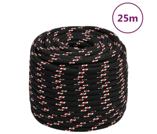 Laivu Virve, Melna, 18 Mm, 25 M, Polipropilēns Vidaxl