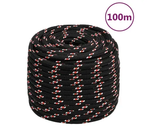 Laivu Virve, Melna, 18 Mm, 100 M, Polipropilēns Vidaxl