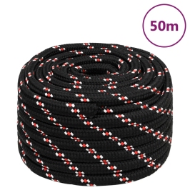 Laivu Virve, Melna, 20 Mm, 25 M, Polipropilēns Vidaxl