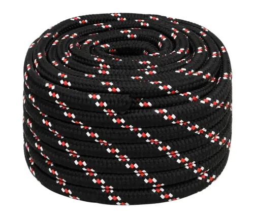 Laivu Virve, Melna, 20 Mm, 25 M, Polipropilēns Vidaxl