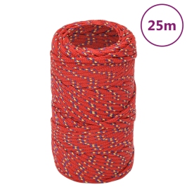 Laivu Virve, Sarkana, 2 Mm, 25 M, Polipropilēns Vidaxl