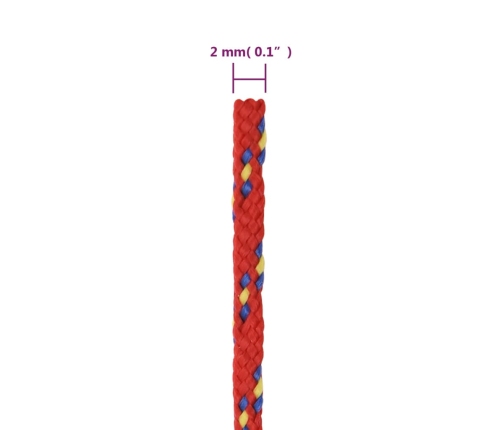 Laivu Virve, Sarkana, 2 Mm, 250 M, Polipropilēns Vidaxl