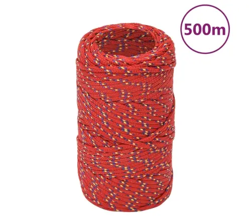 Laivu Virve, Sarkana, 2 Mm, 500 M, Polipropilēns Vidaxl