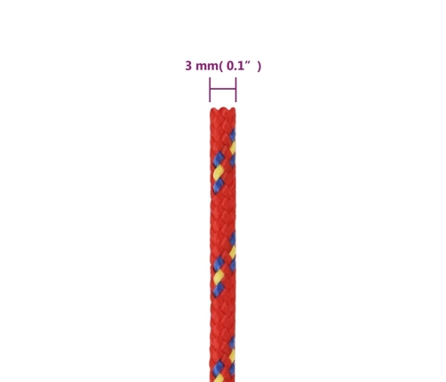 Paadiköis, Punane, 3 Mm, 25 M, Polüpropüleen