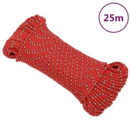 Laivu Virve, Sarkana, 4 Mm, 25 M, Polipropilēns Vidaxl