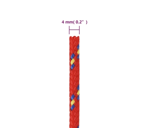 Laivu Virve, Sarkana, 4 Mm, 50 M, Polipropilēns Vidaxl