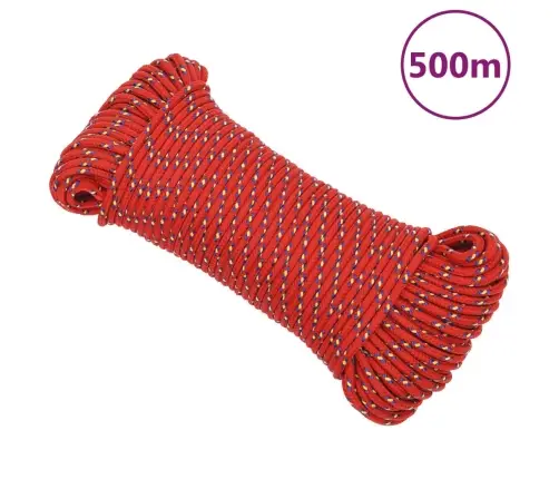 Laivu Virve, Sarkana, 4 Mm, 500 M, Polipropilēns Vidaxl