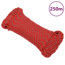 Laivu Virve, Sarkana, 5 Mm, 250 M, Polipropilēns Vidaxl