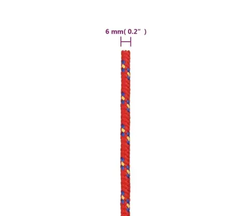 Paadiköis, Punane, 6 Mm, 25 M, Polüpropüleen