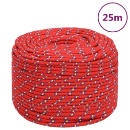 Laivu Virve, Sarkana, 8 Mm, 25 M, Polipropilēns Vidaxl