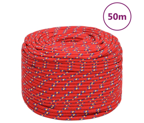 Laivu Virve, Sarkana, 8 Mm, 50 M, Polipropilēns Vidaxl