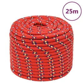 Laivu Virve, Sarkana, 12 Mm, 25 M, Polipropilēns Vidaxl
