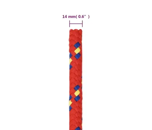 Laivu Virve, Sarkana, 14 Mm, 25 M, Polipropilēns Vidaxl Laivu Virve, Sarkana, 14 Mm, 25 M, Polipropilēns Vidaxl