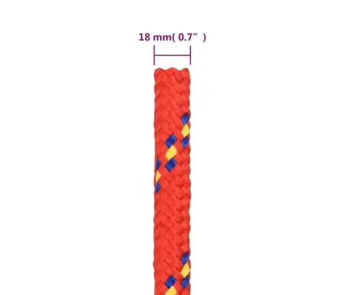 Valties Virvė, Raudonos Spalvos, 18Mm, 100M, Polipropilenas