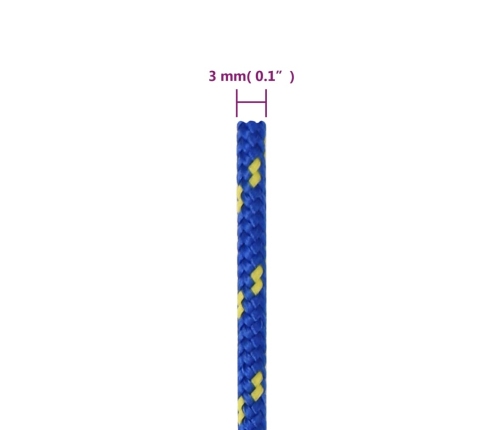 Laivu Virve, Zila, 3 Mm, 25 M, Polipropilēns Vidaxl