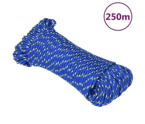 Laivu Virve, Zila, 4 Mm, 250 M, Polipropilēns Vidaxl