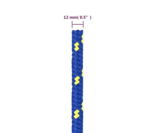 Laivu Virve, Zila, 12 Mm, 100 M, Polipropilēns Vidaxl
