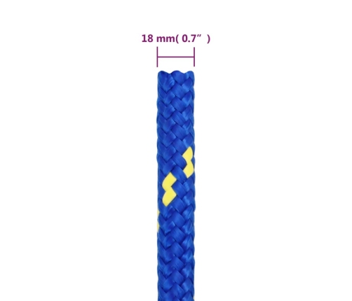 Laivu Virve, Zila, 18 Mm, 25 M, Polipropilēns Vidaxl
