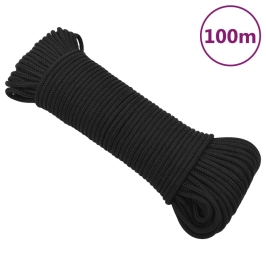 Laivu Virve, Melna, 3 Mm, 100 M, Polipropilēns Vidaxl