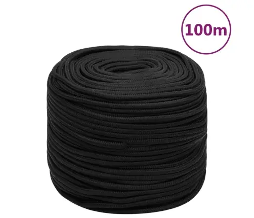 Laivu Virve, Melna, 6 Mm, 100 M, Polipropilēns Vidaxl