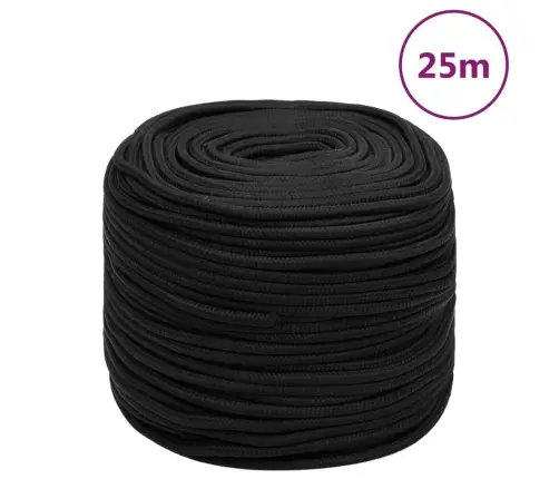 Laivu Virve, Melna, 10 Mm, 25 M, Polipropilēns Vidaxl