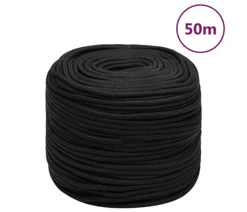 Laivu Virve, Melna, 10 Mm, 50 M, Polipropilēns Vidaxl