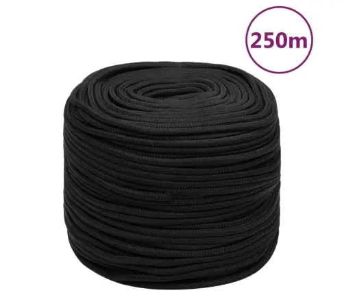 Laivu Virve, Melna, 10 Mm, 250 M, Polipropilēns Vidaxl