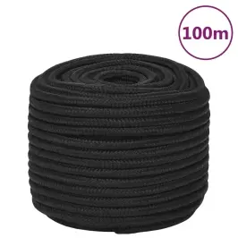 Laivu Virve, Melna, 12 Mm, 100 M, Polipropilēns Vidaxl
