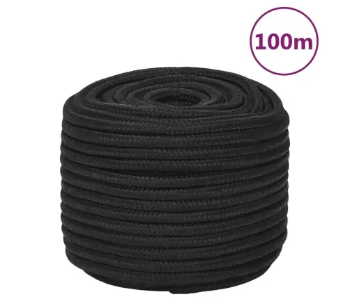 Laivu Virve, Melna, 12 Mm, 100 M, Polipropilēns Vidaxl
