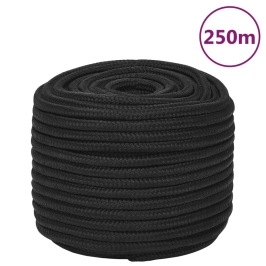 Laivu Virve, Melna, 12 Mm, 250 M, Polipropilēns Vidaxl