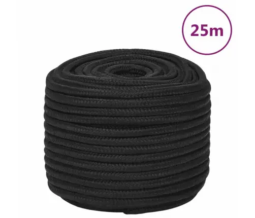 Laivu Virve, Melna, 14 Mm, 25 M, Polipropilēns Vidaxl