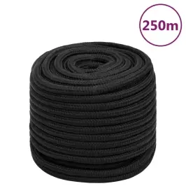 Laivu Virve, Melna, 16 Mm, 250 M, Polipropilēns Vidaxl
