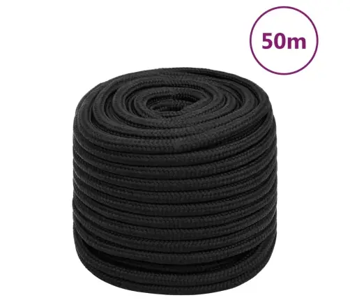 Laivu Virve, Melna, 18 Mm, 50 M, Polipropilēns Vidaxl